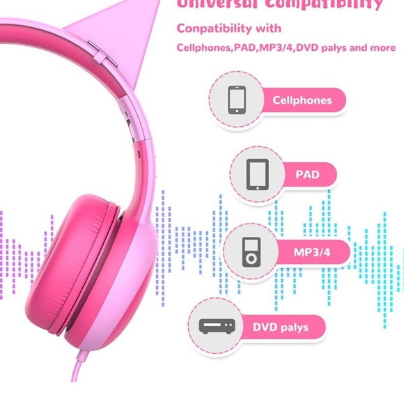 gorsun Kids Headphones with Limited Volume, Children's Headphone Over Ear- pink - Picture 7 of 10